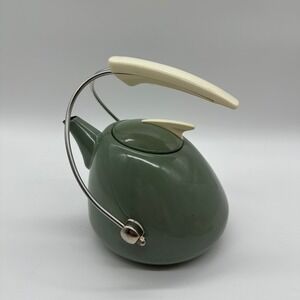 MCM Noritake Colorwave Teakettle Sage Green Tea Kettle Atomic Look Vintage